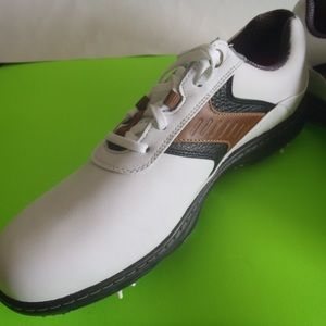 New mens White/Taupe 11.5M FootJoy Golf Shoe